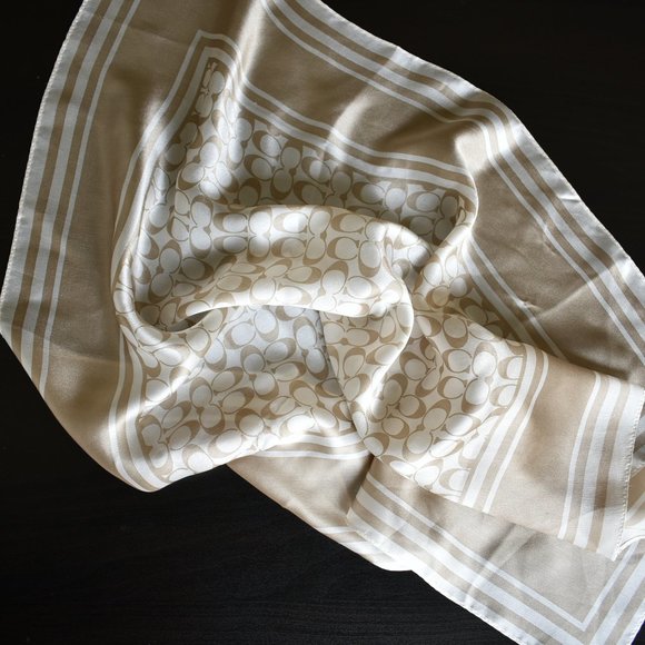 COACH Signature Silk Scarf - Picture 9 of 9